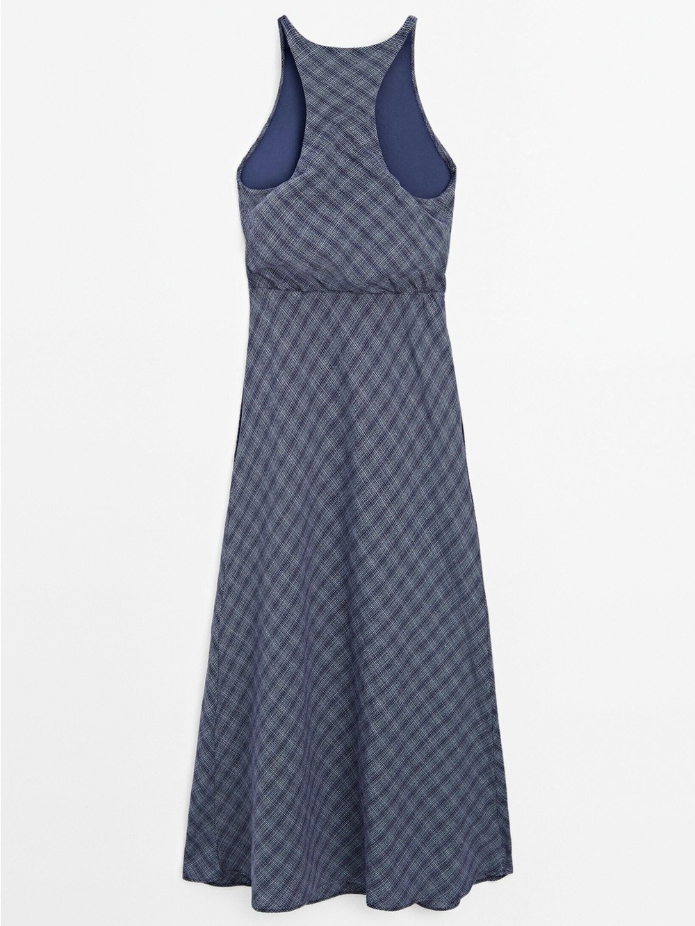 Massimo Dutti Navy Plaid Sleeveless Dress - Picture 7 of 8